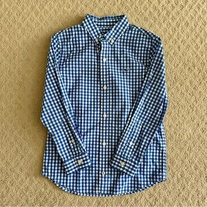 Vineyard Vines Boys Whale Blue Gingham Button-Down Shirt - Boys Size 7